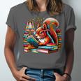 Squirrel Reading a Book Lover Bookworm Unisex Jersey T-Shirt