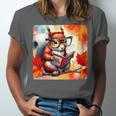 Squirrel Reading Comic Book On Autumn Branch Glasses Leaves Unisex Jersey T-Shirt Squirrel Reading Comic Book On Autumn Branch Glasses Leaves Unisex Jersey T-Shirt
