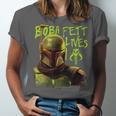 Star Wars The Book Of Boba Fett Neon Boba Fett Lives Poster Unisex Jersey T-Shirt