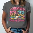 Survived 67 Days Of School Ice Cream Drip Apple Pencil Book Unisex Jersey T-Shirt Survived 67 Days Of School Ice Cream Drip Apple Pencil Book Unisex Jersey T-Shirt