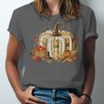 Teacher Book Pumpkin Fall Reading Thanksgiving Autumn Unisex Jersey T-Shirt