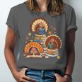 Turkey Read Books Reading Fall Thanksgiving Teacher Unisex Jersey T-Shirt