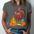 Turkey Reading Books Fall Thanksgiving Teacher Book Unisex Jersey T-Shirt Turkey Reading Books Fall Thanksgiving Teacher Book Unisex Jersey T-Shirt