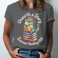 Unearth a Story Summer Reading 2026 Book Lover Dino Fun Unisex Jersey T-Shirt Unearth a Story Summer Reading 2026 Book Lover Dino Fun Unisex Jersey T-Shirt