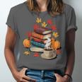 Vintage Books Tea Lovers Fall Autumn Leaves And Pumpkins Unisex Jersey T-Shirt