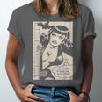 Vintage Vampire Bat Vampire Pin Up Girl Horror Comic Book Unisex Jersey T-Shirt