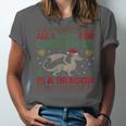 All I Want For Christmas Is A Dragon & Books Ugly Sweater Unisex Jersey T-Shirt All I Want For Christmas Is A Dragon & Books Ugly Sweater Unisex Jersey T-Shirt