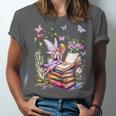 Watercolor Butterfly Fairy Read Book Library Fantasy Novel Unisex Jersey T-Shirt Watercolor Butterfly Fairy Read Book Library Fantasy Novel Unisex Jersey T-Shirt