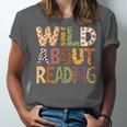 Wild About Reading Book Animal Children's Book Lover Teacher Unisex Jersey T-Shirt Wild About Reading Book Animal Children's Book Lover Teacher Unisex Jersey T-Shirt