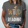 Wild About Reading Books Animal Theme Bookworm Library Day Unisex Jersey T-Shirt Wild About Reading Books Animal Theme Bookworm Library Day Unisex Jersey T-Shirt