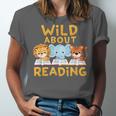Wild About Reading Cute Animal Book Lover Kids Unisex Jersey T-Shirt
