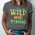 WILD ABOUT READING I Love Books Bookworm Library Day Unisex Jersey T-Shirt