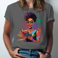 Woman Reading Book Lover Geometric Girl Afro History Unisex Jersey T-Shirt