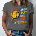 Women's Girls Softball Play Like A Girl Comic Book Pop Art Unisex Jersey T-Shirt