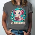 Women's Readsolotl Kawaii Axolotl Reading Book Lover Unisex Jersey T-Shirt