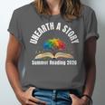 Women's Unearth a Story 2026 Summer Reading Program Tree Book Unisex Jersey T-Shirt