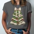 Xmas Tree Books Merry Christmas Coquette Bow Teacher Holiday Unisex Jersey T-Shirt
