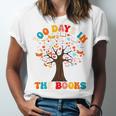 100 Days In The Books Reading Teacher 100th Day Of School Premium Unisex Jersey T-Shirt