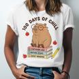 100 Days Of Chill Cute Capybara School Book Lover Unisex Jersey T-Shirt