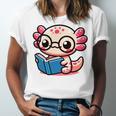 Adorable Book Lover Axolotl With Reading Glasses Cute Unisex Jersey T-Shirt Adorable Book Lover Axolotl With Reading Glasses Cute Unisex Jersey T-Shirt