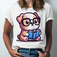 Adorable Book Lover Bulldog With Reading Glasses Cute Raglan Baseball Tee Unisex Jersey T-Shirt Adorable Book Lover Bulldog With Reading Glasses Cute Raglan Baseball Tee Unisex Jersey T-Shirt