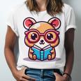 Adorable Book Lover Quokka With Reading Glasses Cute Unisex Jersey T-Shirt
