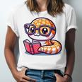 Adorable Book Lover Rattlesnake With Reading Glasses Cute Unisex Jersey T-Shirt