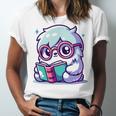 Adorable Book Lover Yeti With Reading Glasses Cute Unisex Jersey T-Shirt Adorable Book Lover Yeti With Reading Glasses Cute Unisex Jersey T-Shirt