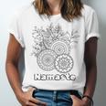 Adult Coloring Book Namaste Yoga Flowers Unisex Jersey T-Shirt Adult Coloring Book Namaste Yoga Flowers Unisex Jersey T-Shirt