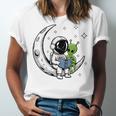 Astronaut Reading Book To Alien Moon Space Astronomy Unisex Jersey T-Shirt