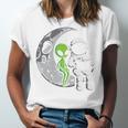 Astronaut Reading Book To Alien Moon Space Women Kids Men Premium Tri-Blend Unisex Jersey T-Shirt