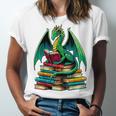 Book Dragon Reading Books Unisex Jersey T-Shirt