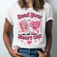 Book Lover Read Your Heart Out Teacher Kids Valentines Unisex Jersey T-Shirt