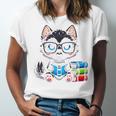Book Lover Reading Husky Dog Unisex Jersey T-Shirt