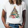 All Booked For Christmas Book Christmas Tree Lights Xmas Unisex Jersey T-Shirt