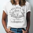 Books I Believe In Love At First Chapter Book Lover Unisex Jersey T-Shirt