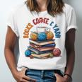 “Books Coffee & Yarn Enthusiast Cozy Reader Unisex Jersey T-Shirt “Books Coffee & Yarn Enthusiast Cozy Reader Unisex Jersey T-Shirt
