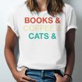 Books Coffee Cats Social Justice Unisex Jersey T-Shirt
