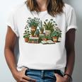 Botanical Garden Plants With Books Unisex Jersey T-Shirt Botanical Garden Plants With Books Unisex Jersey T-Shirt