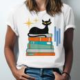Cat And Books Retro Midcentury Mid Century Aesthetic Unisex Jersey T-Shirt Cat And Books Retro Midcentury Mid Century Aesthetic Unisex Jersey T-Shirt