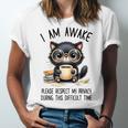 Cat Glasses Coffe Books I Am Awake Please Respect My Privacy Unisex Jersey T-Shirt