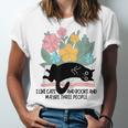 Cat Meme I Like Cats And Books And Maybe Three People Unisex Jersey T-Shirt