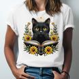 Cat For Women Book Lover Cute Cat And Book Unisex Jersey T-Shirt Cat For Women Book Lover Cute Cat And Book Unisex Jersey T-Shirt