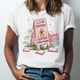 Caution Slippery When Reading Book Reader Unisex Jersey T-Shirt