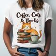 Coffee Cats And Books Lover For Women & Girls Coffee Unisex Jersey T-Shirt Coffee Cats And Books Lover For Women & Girls Coffee Unisex Jersey T-Shirt