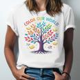 Color Our World Summer Reading Program 2025 Trippy Book Tree Unisex Jersey T-Shirt