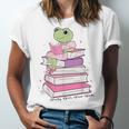 Cute Book Lover Frog Pretty Girls Read Books Kawaii Reading Unisex Jersey T-Shirt Cute Book Lover Frog Pretty Girls Read Books Kawaii Reading Unisex Jersey T-Shirt