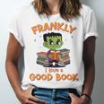 Cute Halloween Teacher Librarian Frankenstein Reading Books Unisex Jersey T-Shirt