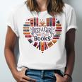 Cute Just A Girl Who Loves Books Heart Shape Reader Unisex Jersey T-Shirt