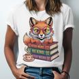Cute Nerdy Fox Read Books Be Kind Stay Weird Book Club Premium Tri-Blend Unisex Jersey T-Shirt